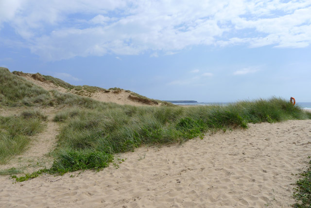 Pembrokeshire beach with sand dunes.