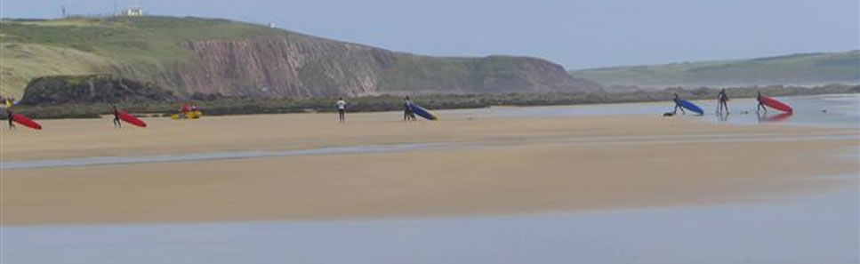 Surfers at Newgale
